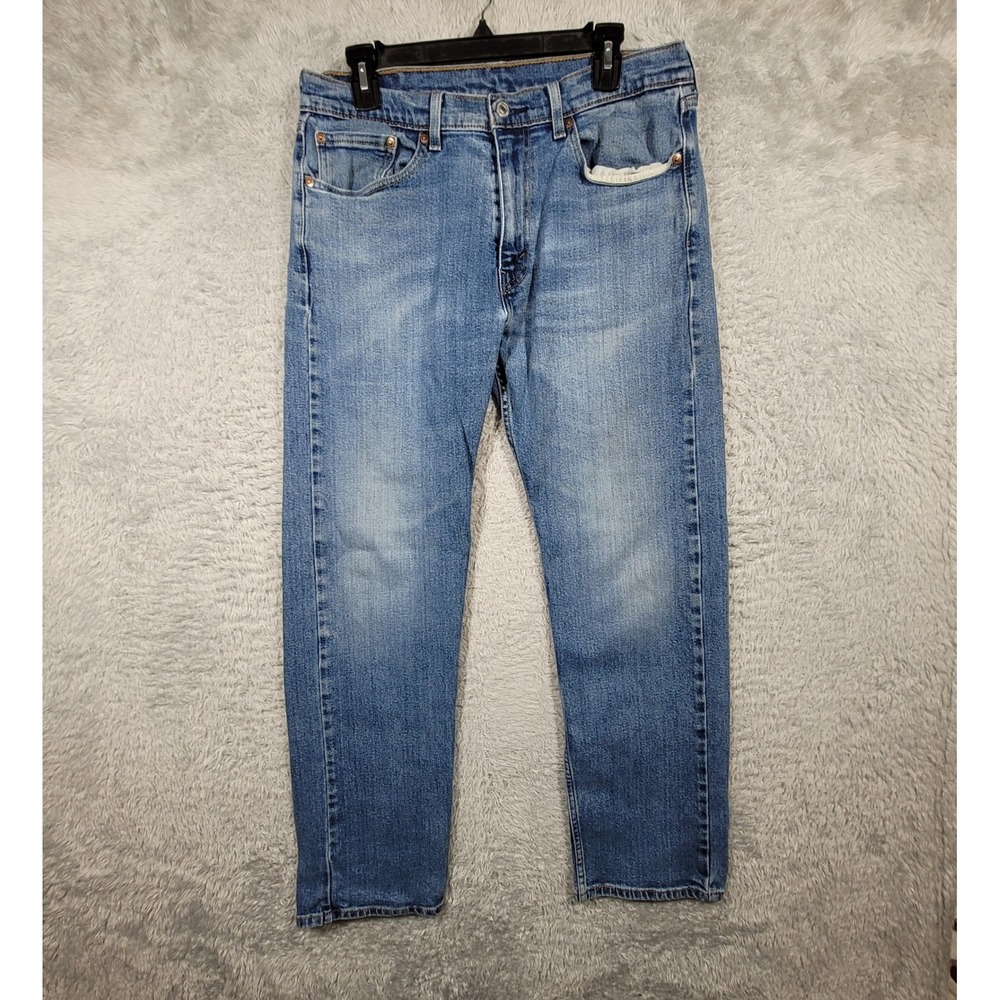 Levis 505 Regular Fit Jeans Mens 33x30 Blue Denim Straight Leg Medium Wash